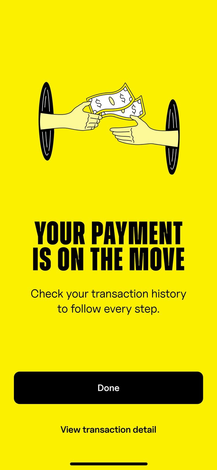 Blaze payment sent confirmation