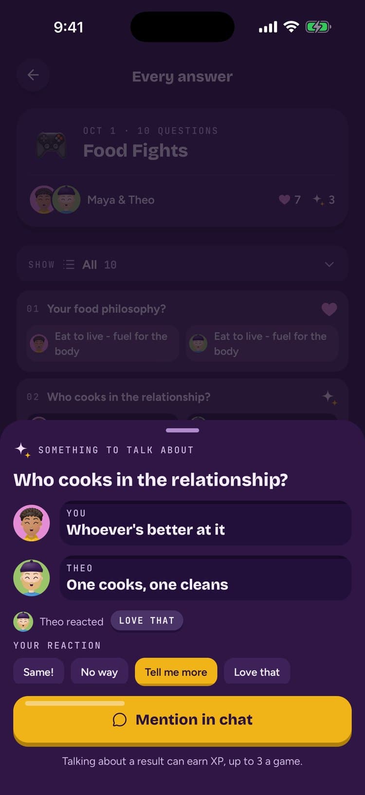 A talking point with both answers and reactions
